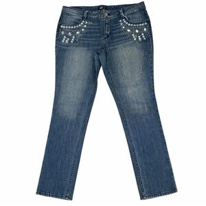 Allen B rhinestone pocket jeans size 15 Y2K glam denim